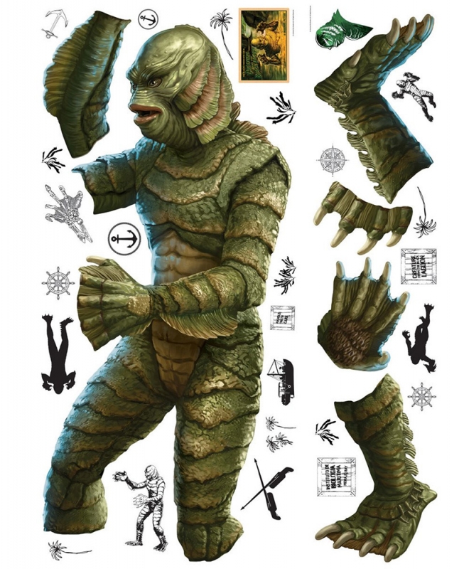 Creature from the Black Lagoon Universal Monsters Giant Peel and Stick Wall Decals - Click Image to Close