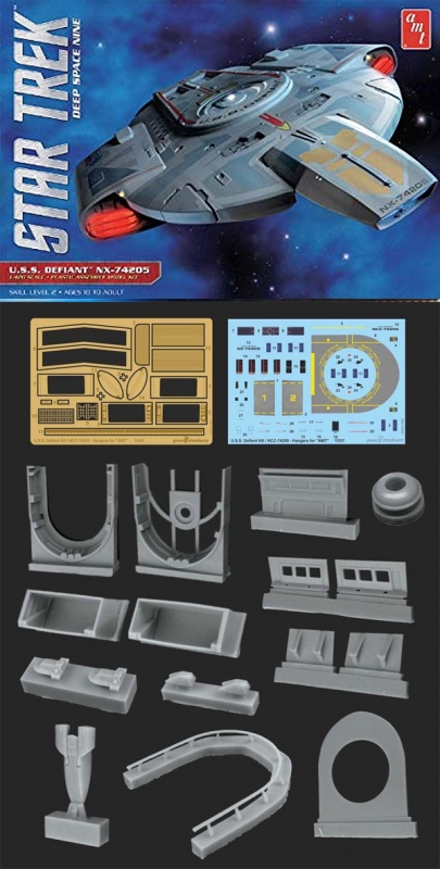 Star Trek Deep Space Nine U.S.S. Defiant 1/420 Scale Hangars Photoetch and Resin Detail Set by Green Strawberry - Click Image to Close