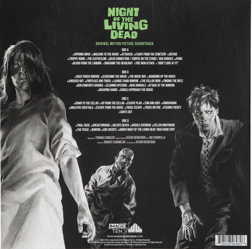 Night of the Living Dead Soundtrack Vinyl LP 2 Disc Set Limited Edition Green Vinyl - Click Image to Close