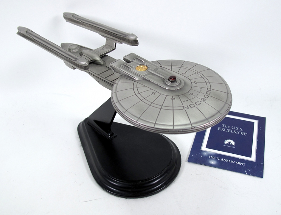 Star Trek U.S.S. Excelsior Large Scale Pewter Replica Franklin Mint - Click Image to Close