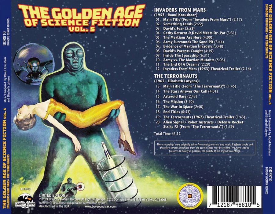Golden Age of Science Fiction Vol. 5 Soundtrack CD Invaders From Mars / The Terrornauts - Click Image to Close