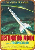 Destination Moon 1950 Movie Poster Metal Sign 9" x 12"