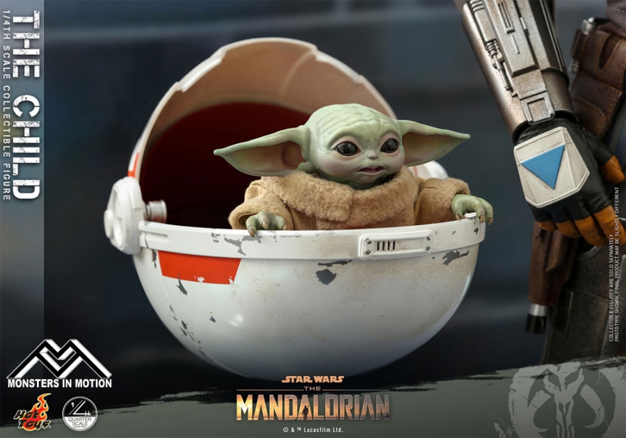 Star Wars The Mandalorian The Child Grogu 1/4 Scale Figure by Hot Toys - Click Image to Close