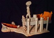 Frankenstein with Barrel Glenn Strange Aurora Monster Scenes Scale Model Kit