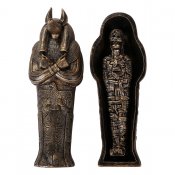 Anubis Egyptian Sarcophagus with Mummy Figure