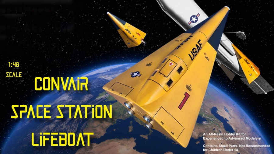 Convair Space Station Lifeboat Orbital Re-Entry Craft Concept 1957 1/48 Scale Model Kit - Click Image to Close