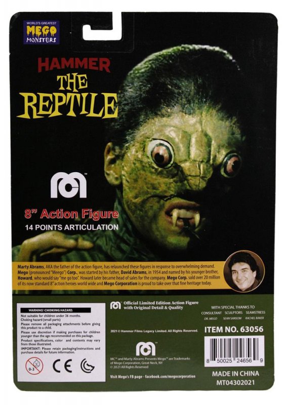 Reptile, The Hammer Films 8 Inch Mego Action Figure - Click Image to Close