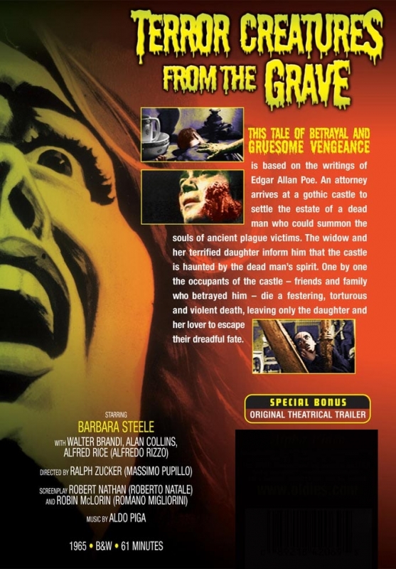 Terror Creatures From The Grave 1965 DVD Barbara Steele - Click Image to Close