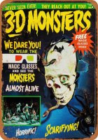 3D Monster Magazine 1964 Add 10" x 14" Metal Sign