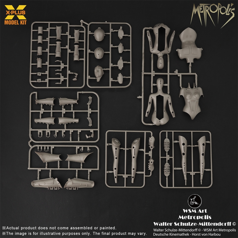 Metropolis Maria 1/8 Scale Silver Screen Ed. Plastic Model Kit by X-Plus - Click Image to Close