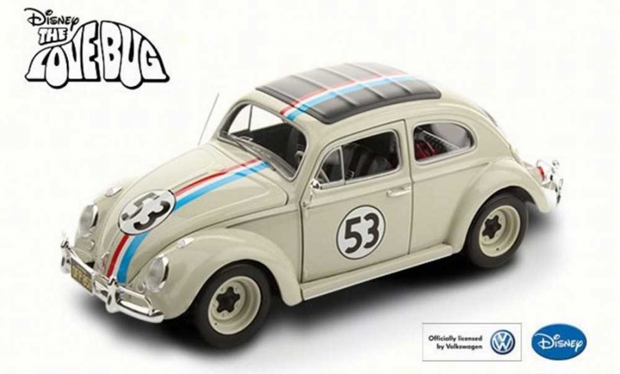 Herbie the Love Bug 1962 Volkswagen Bug Hot Wheels Elite 1:18 Scale Die-Cast Vehicle - Click Image to Close