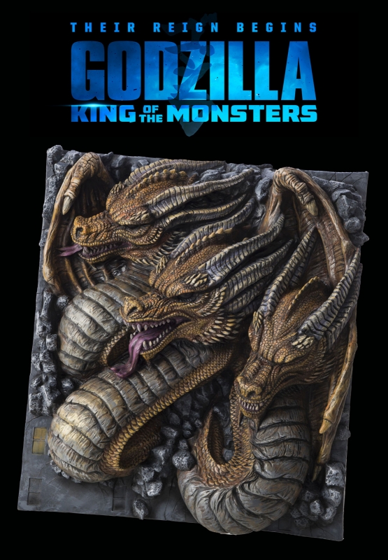 Godzilla 2019 King of the Monsters King Ghidorah Wall Breaker Giant 3D Display - Click Image to Close