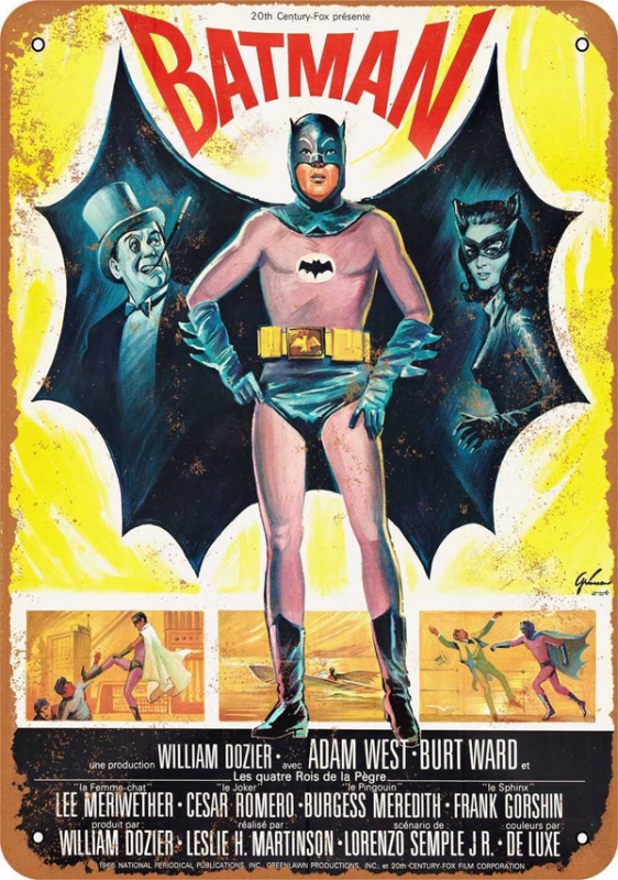 Batman 1966 French Movie Poster Metal Sign 9" x 12" - Click Image to Close