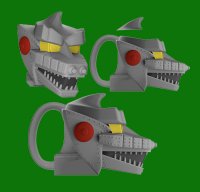 Godzilla Mechagodzilla Ceramic Molded Coffee Mug with Lid