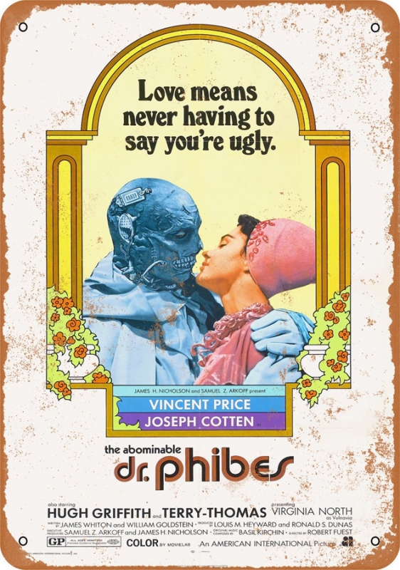 Abominable Dr. Phibes 1971 10" x 14" Metal Sign Vincent Price - Click Image to Close