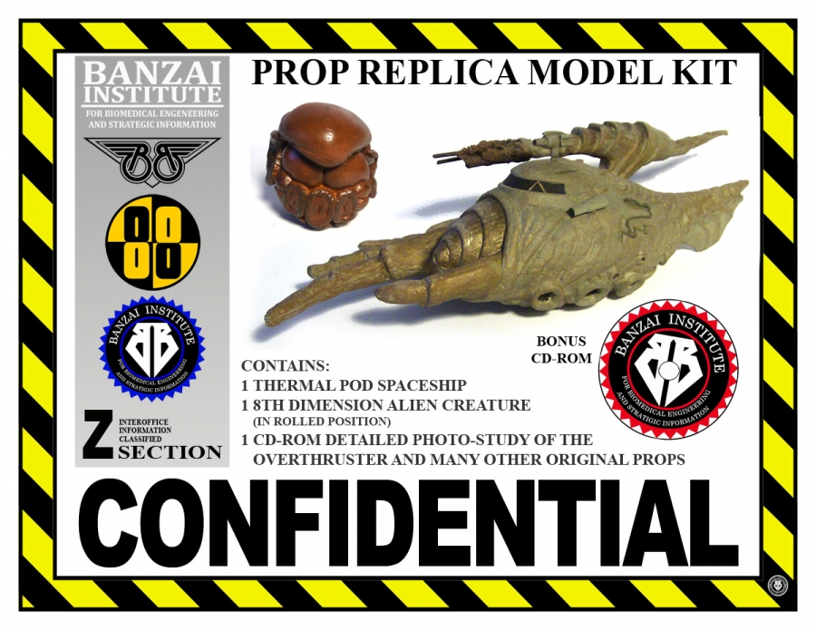 Buckaroo Banzai Thermal Pod and Alien Creature Prop Replica Model Kit - Click Image to Close