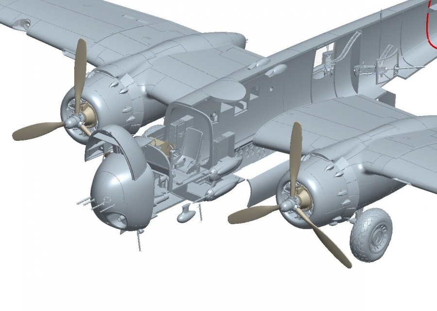 B-25H Mitchell Gunship 1/32 Scale Model Kit by HK Models - Click Image to Close