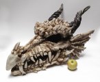 Dragon Skull 30" Long Large Size Hand Painted Resin Statue