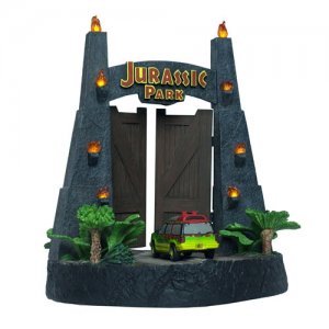 Jurassic Park Park Gate and Jeep Sculpture