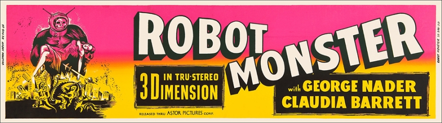Robot Monster 3-D (1953) 36" x 10" Theater Banner Poster - Click Image to Close
