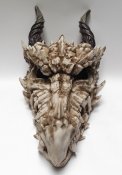 Dragon Skull 30" Long Large Size Hand Painted Resin Statue