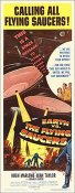 Earth vs. The Flying Saucers 1955 Insert Card Poster