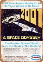 2001: A Space Odyssey Aurora Space Clipper 9" x 12" Metal Sign