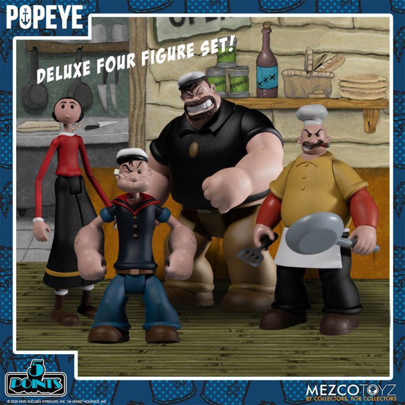 Popeye 5 Points Deluxe 4 Figure Set - Click Image to Close
