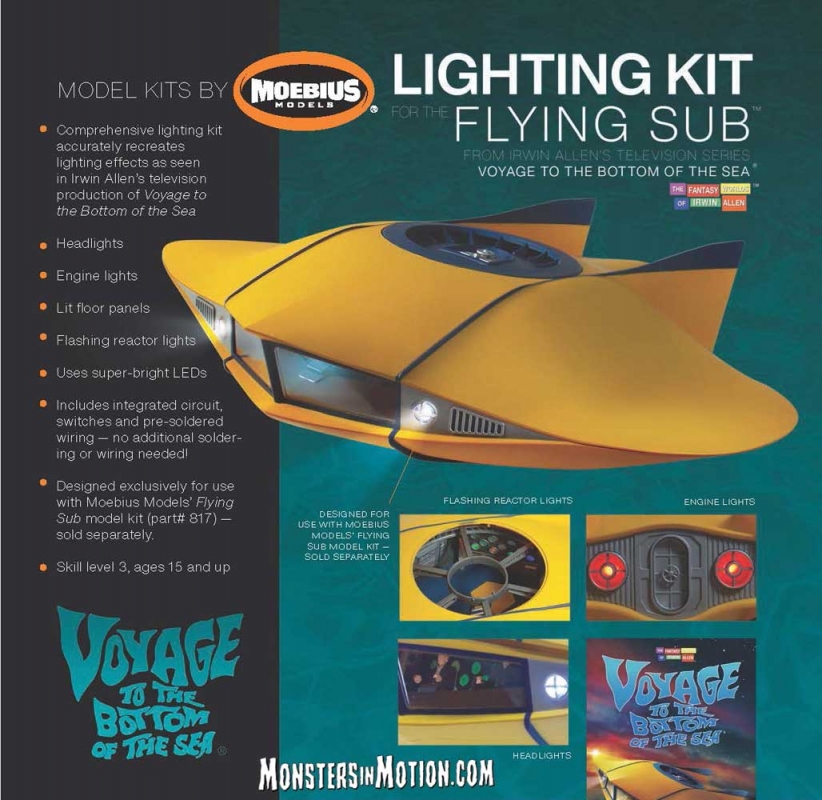 Voyage to the Bottom of the Sea Flying Sub 1/32 Scale Light Kit by Moebius - Click Image to Close