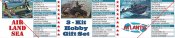 Air Land and Sea Hobby Gift Set Model Kit by Atlantis Sherman Tank, PT Boat and Helicopter