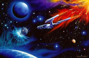 Star Trek Future's End Signed Lithograph Artwork