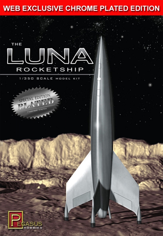 Destination Moon Luna Rocketship 1/350 Scale Model Kit SPECIAL CHROME PLATED EDITION - Click Image to Close