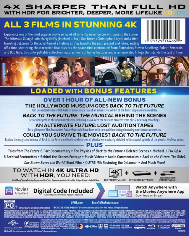 Back To The Future Ultimate Trilogy 4K Ultra Blu-Ray - Click Image to Close