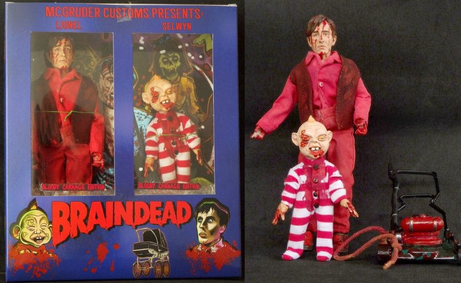 BrainDead Dead Alive Lionel & Selwyn Bloody Version 8" Retro Style Figure Set - Click Image to Close