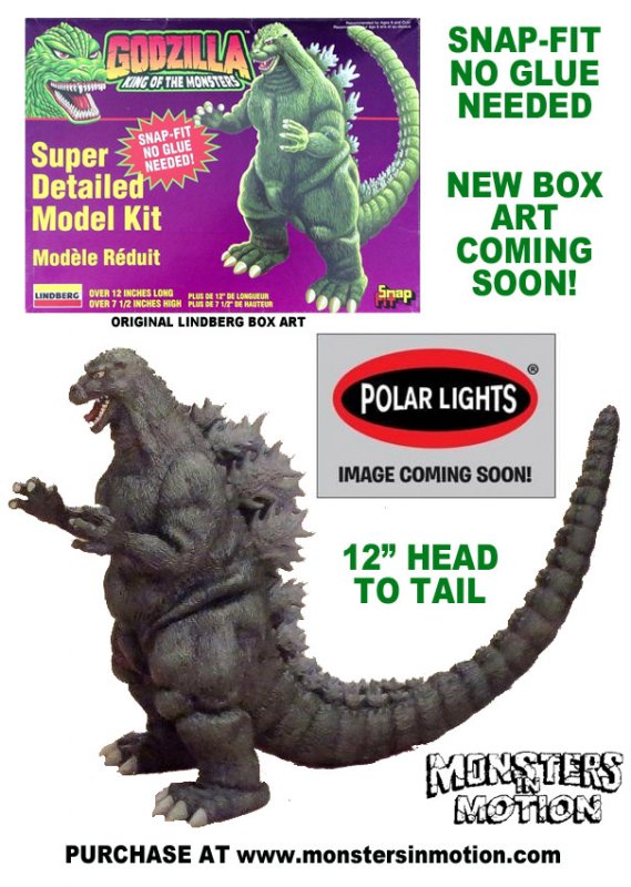 Godzilla 1/250 Scale Model Kit Aurora Re-Issue by Polar Lights - Click Image to Close