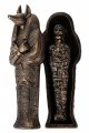 Anubis Egyptian Sarcophagus with Mummy Figure