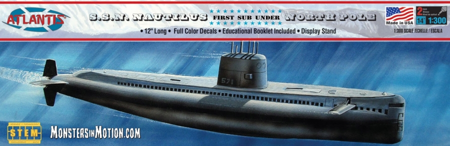 Nautilus Submarine SSN 571 1/300 Scale Lindberg Reissue Model Kit by Atlantis - Click Image to Close
