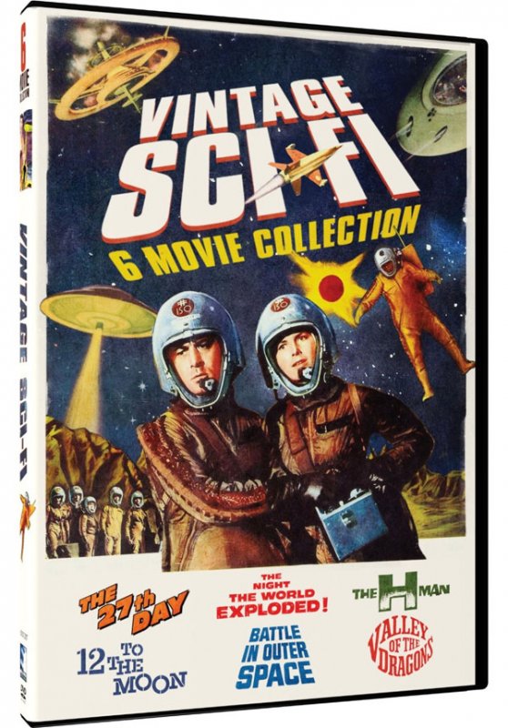 Vintage Sci-Fi Movies, 6 Film Set -The 27th Day, The H-Man, Valley of the Dragons, 12 to the Moon, Battle in Outer Space, Night the World Exploded DVD - Click Image to Close