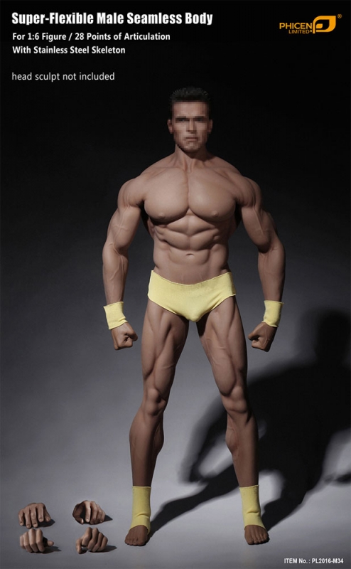 Male Body Seamless 1/6 Scale Super Flexible Muscular Version by