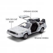 Back to the Future Delorean Time Machine 40th Anniversary 1:32 Scale Die-Cast Metal Vehicle with Doc Brown's Van