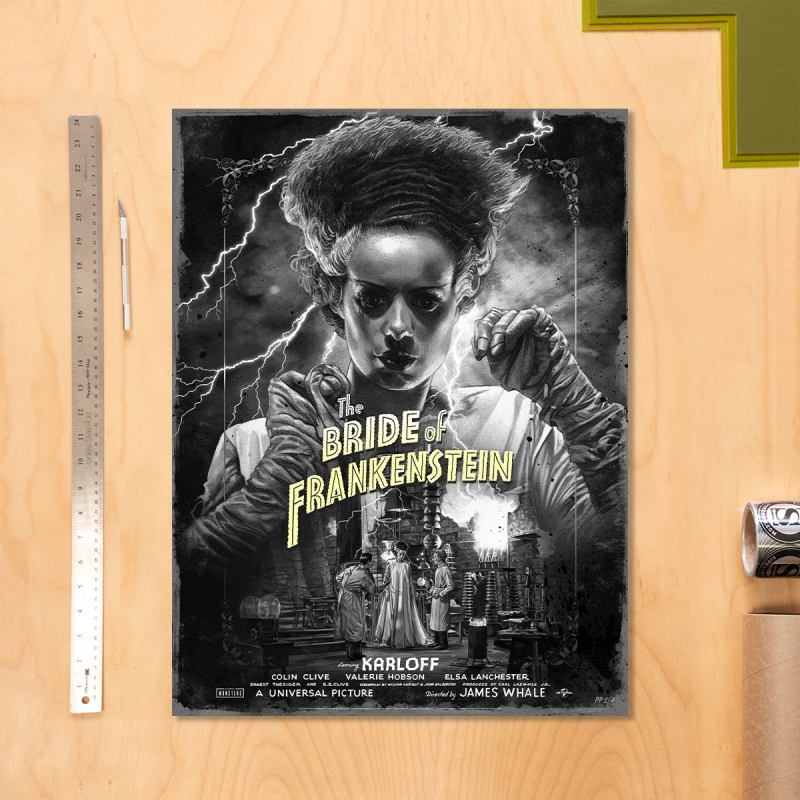 Bride of Frankenstein (Silver Screen) Movie Poster LIMITED TO 150 PIECES - Click Image to Close