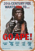 Planet of the Apes Go Ape 10" x 14" Metal Sign