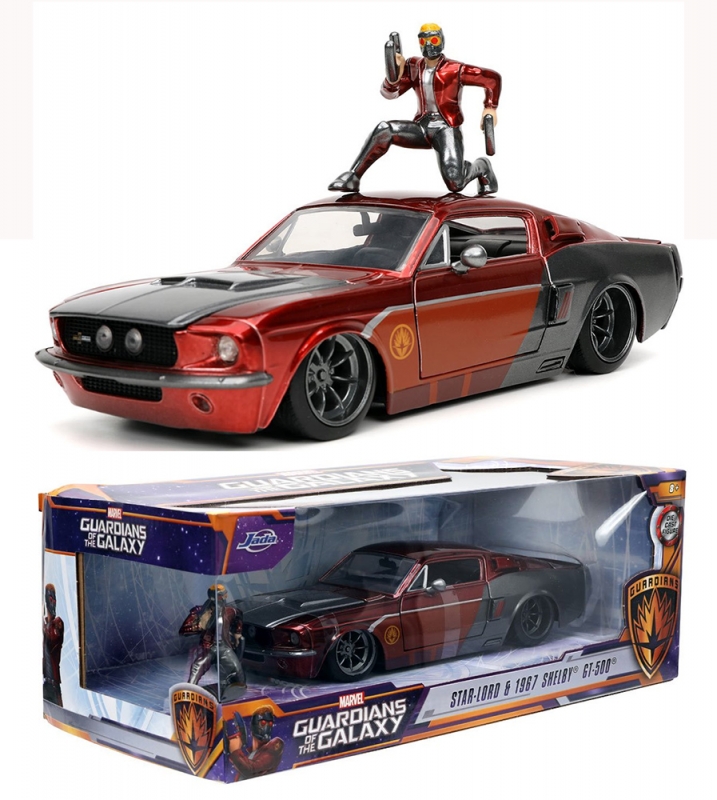 Guardians of the Galaxy Star-Lord 1967 Mustang Shelby GT-500 1/24 Scale Die-Cast Metal Vehicle with Figure - Click Image to Close