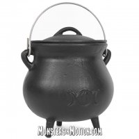 Cast Iron Cauldron 7.5 Inch with Triple Moon Design