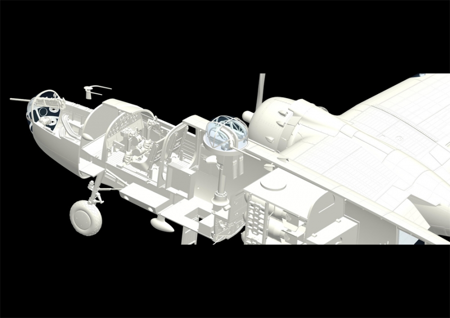 B-25J Mitchell "Glass Nose" over MTO 1/32 Scale Model Kit by HK Models - Click Image to Close