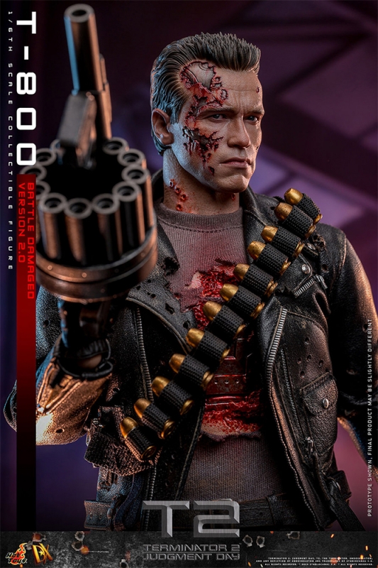 Terminator 2: Judgement Day T-800 Battle Damage 2.0 1/6 Scale Figure by Hot Toys - Click Image to Close