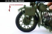 WWII U.S. Army Military Harley Davidson Scout Motorcycle 1/6 Scale Replica