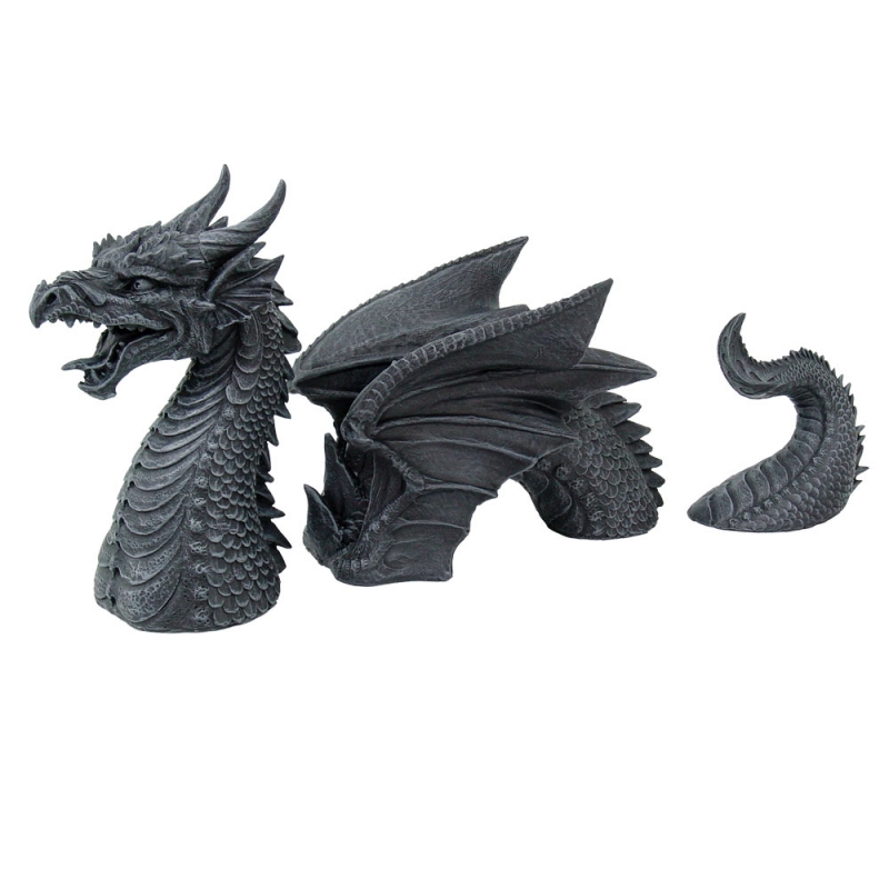 Dragon Lawn Dragon 3 Part Statue - Click Image to Close