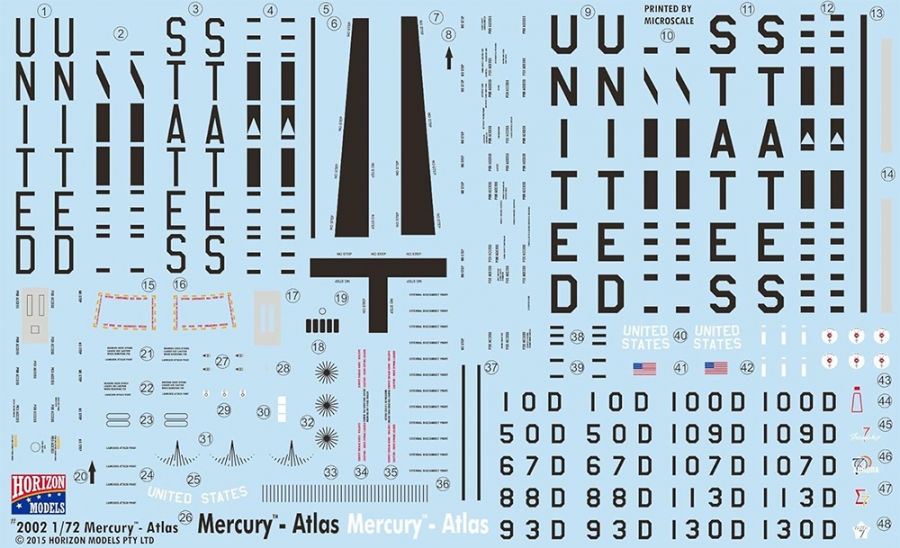 Mercury Atlas Rocket 1/72 Scale Model Kit by Horizon Models - Click Image to Close
