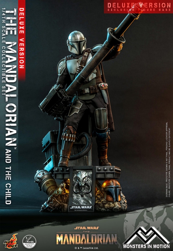Star Wars Mandalorian and Child Deluxe 1/4 Scale Figure Collector's set by Hot Toys - Click Image to Close